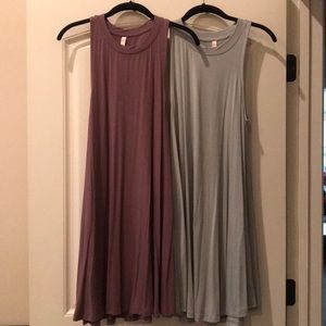 2 sleeveless swing dresses
